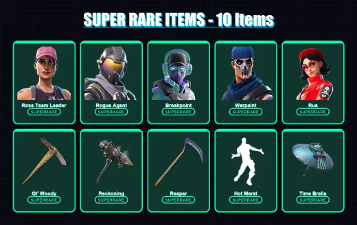 [PC/XBOX/PSN] | Rose Team Leader | Rogue Agent | Breakpoint | Warpaint | Rue | 254 skin | 220 pickaxe | 163 emote | 177 glider | Lv2263