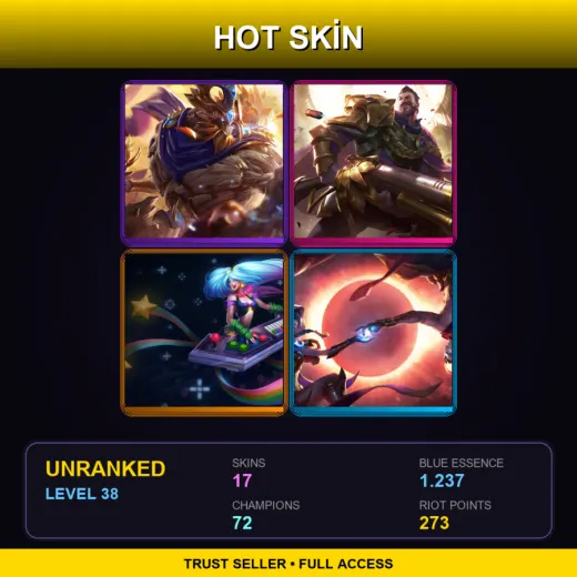 EUW | Victorious Maokai | Victorious Graves | Arcade Sona | Cosmic Dusk Xayah | 17 Skin | 72 Champ | Lv38