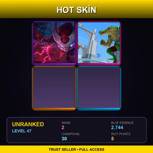 BR | Blood Moon Kennen | Pool Party Renekton | 2 Skin | 30 Champ | Lv47