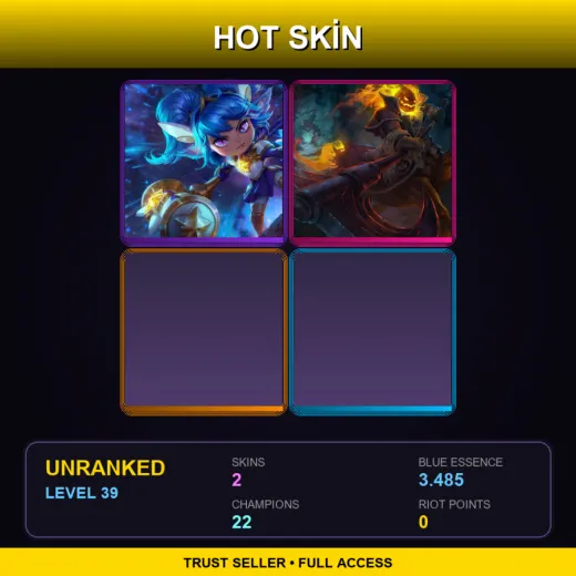 TR | Star Guardian Poppy | Headless Hecarim | 2 Skin | 22 Champ | Lv39