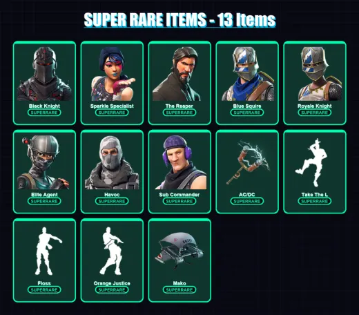 [PC/XBOX/PSN] | Black Knight | Sparkle Specialist | The Reaper | Blue Squire | Royale Knight | 26 skin | 21 pickaxe | 26 emote | 24 glider | Lv399