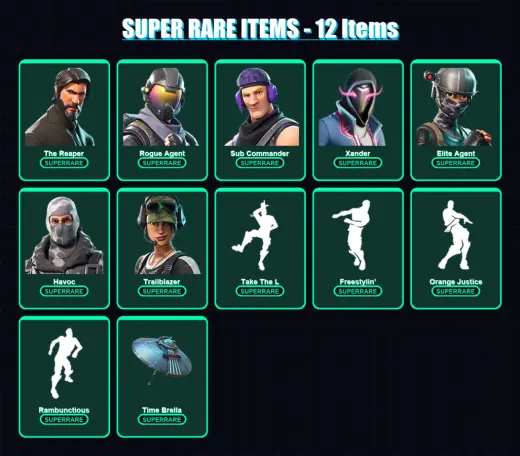 [PC/XBOX/PSN] | The Reaper | Rogue Agent | Sub Commander | Xander | Elite Agent | 25 skin | 16 pickaxe | 24 emote | 18 glider | Lv281