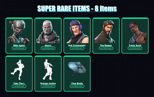 [PC/XBOX/PSN] | Elite Agent | Havoc | Sub Commander | The Reaper | Travis Scott | 46 skin | 50 pickaxe | 35 emote | 48 glider | Lv587