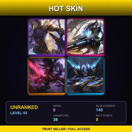 LAN | Victorious Aatrox | Blood Moon Sivir | Pulsefire Caitlyn | Worlds 2018 Kha'Zix | 8 Skin | 39 Champ | Lv55 — Infiltrator Irelia
