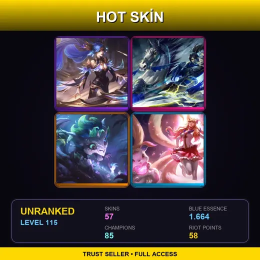 LAS | Victorious Sona | Elderwood Gnar | Star Guardian Ahri | Elderwood Ahri | 57 Skin | 85 Champ | Lv115 — Talon Blackwood