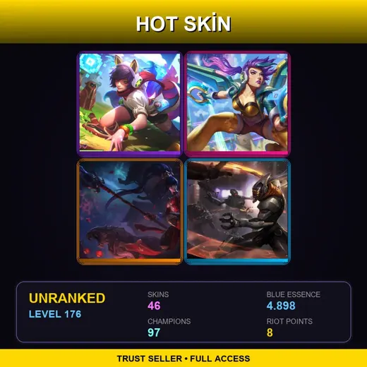 EUW | PROJECT: Yi | Star Guardian Janna | Arcade Ahri | Star Guardian Ahri | 46 Skin | 97 Champ | Lv176 — LoL account