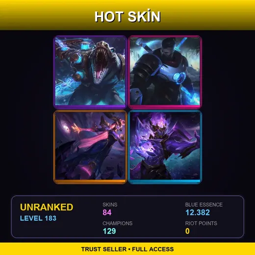 VN | Hextech Renekton | Battle Academia Garen | High Noon Twisted Fate | Dark Cosmic Lissandra | 84 Skin | 129 Champ | Lv183 — Astronaut Poppy