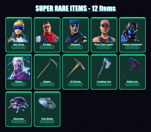 [PC/XBOX/PSN] | Neo Versa | Prodigy | Warpaint | Rose Team Leader | Carbon Commando | 91 skin | 102 pickaxe | 80 emote | 100 glider | Lv1352
