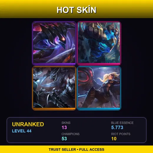 TR | Dark Star Kha'Zix | Enchanted Galio | Marauder Alistar | Riot Kayle | 13 Skin | 53 Champ | Lv44