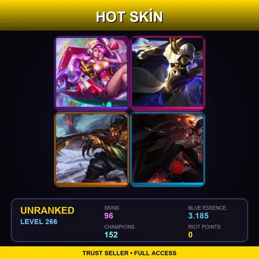 SG | Cosmic Reaver Kassadin | Star Guardian Soraka | Arcade Miss Fortune | Blood Moon Evelynn | 96 Skin | 152 Champ | Lv266 — LoL account
