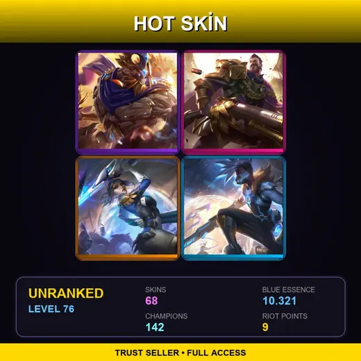 VN | Victorious Maokai | Victorious Graves | High Noon Twisted Fate | Cosmic Reaver Kassadin | 68 Skin | 142 Champ | Lv76