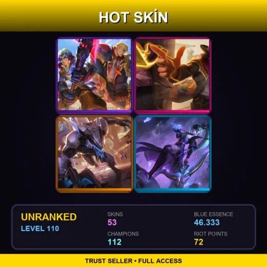 BR | Battle Academia Garen | High Noon Twisted Fate | PROJECT: Warwick | Spirit Blossom Vayne | 53 Skin | 112 Champ | Lv110