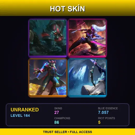 LAS | Conqueror Nautilus | PROJECT: Katarina | Odyssey Twisted Fate | Queen Ashe | 27 Skin | 86 Champ | Lv164