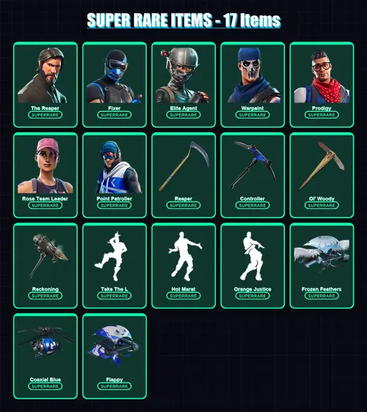 [PS4/PS5/PC] | The Reaper | Fixer | Elite Agent | Warpaint | Prodigy | 61 skin | 66 pickaxe | 61 emote | 73 glider | Lv1054 — Game account