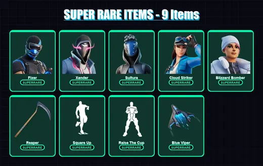 [PC/XBOX/PSN] | Fixer | Xander | Sultura | Cloud Striker | Blizzard Bomber | 66 skin | 90 pickaxe | 72 emote | 78 glider | Lv1685