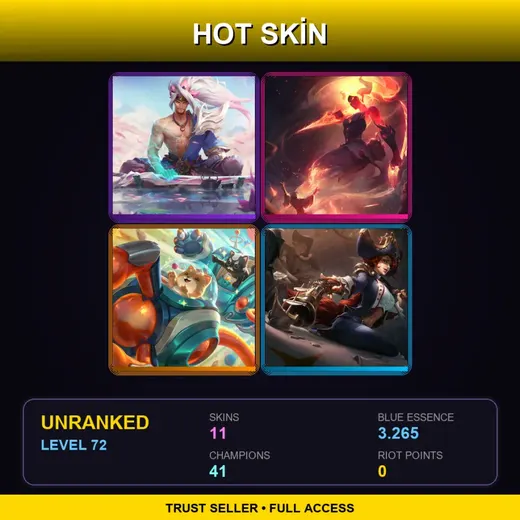 LAS | Spirit Blossom Yasuo | Infernal Akali | Space Groove Blitz & Crank | Waterloo Miss Fortune | 11 Skin | 41 Champ | Lv72 — Waterloo Miss Fortune