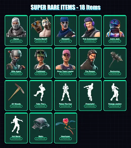 [PC/XBOX] | Havoc | Psycho Bandit | Warpaint | Sub Commander | Astro Jack | 284 skin | 248 pickaxe | 194 emote | 198 glider | Lv3270