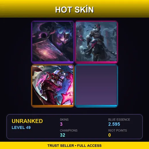 EUW | Dark Star Shaco | Snow Moon Kayn | Soul Fighter Shaco | 3 Skin | 32 Champ | Lv49 — Snow Moon Kayn