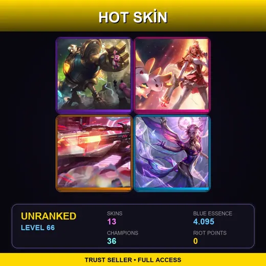 LAN | Victorious Blitzcrank | Star Guardian Miss Fortune | PROJECT: Lucian | Faerie Queen Karma | 13 Skin | 36 Champ | Lv66 — Pentakill Mordekaiser