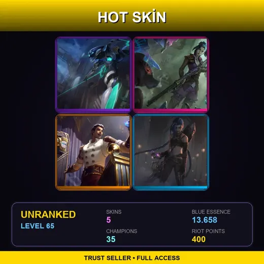 EUNE | Program Camille | Arcane Enforcer Caitlyn | Arcane Inventor Jayce | Arcane Enemy Jinx | 5 Skin | 35 Champ | Lv65