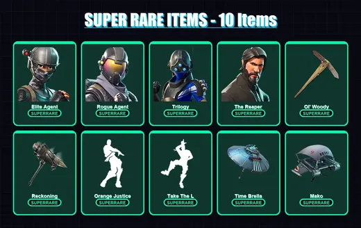 [PC/XBOX] | Elite Agent | Rogue Agent | Trilogy | The Reaper | Hybrid | 54 skin | 83 pickaxe | 55 emote | 75 glider | Lv1420