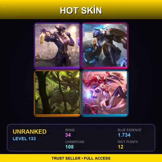 EUNE | Victorious Twisted Fate | Pulsefire Pantheon | Elderwood Hecarim | Star Guardian Jinx | 34 Skin | 108 Champ | Lv133