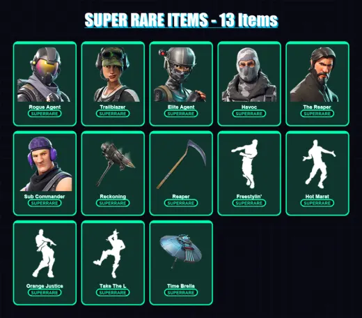 [PC/XBOX/PSN] | Rogue Agent | Trailblazer | Elite Agent | Havoc | The Reaper | 98 skin | 42 pickaxe | 63 emote | 45 glider | Lv827