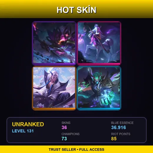 EUNE | Dark Star Mordekaiser | Spirit Blossom Lillia | Spirit Blossom Yone | Dragonmancer Kassadin | 36 Skin | 73 Champ | Lv131
