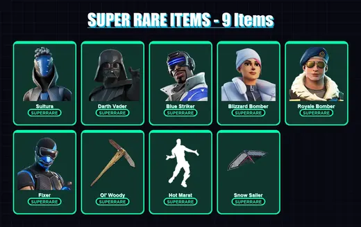 [PS4/PS5/XBOX/PC] | Sultura | Darth Vader | Blue Striker | Blizzard Bomber | Royale Bomber | 109 skin | 178 pickaxe | 141 emote | 155 glider | Lv262