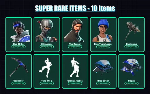 [PS4/PS5/XBOX/PC] | Blue Striker | Elite Agent | The Reaper | Blue Team Leader | Carbide | 31 skin | 18 pickaxe | 27 emote | 22 glider | Lv359