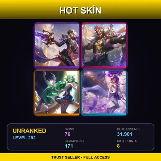 BR | Victorious Fiora | Victorious Draven | Star Guardian Soraka | Star Guardian Janna | 76 Skin | 171 Champ | Lv292 — Resistance Singed
