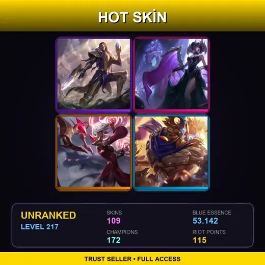 LAS | Victorious Lucian | Victorious Morgana | Conqueror Karma | Victorious Maokai | 109 Skin | 172 Champ | Lv217 — Pretty Kitty Rengar