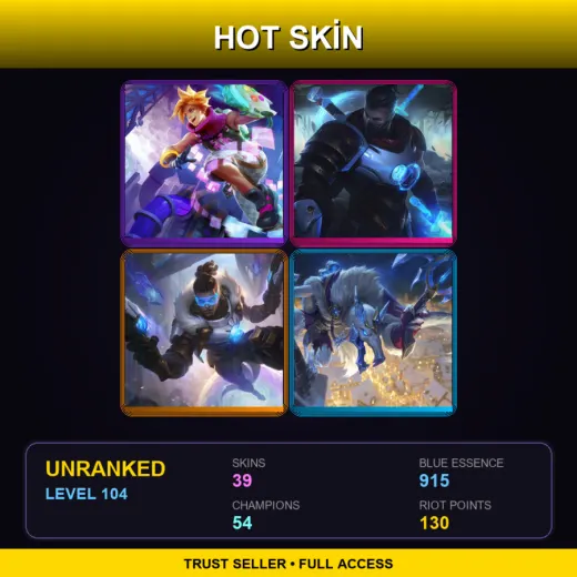 LAN | Arcade Ezreal | Pulsefire Shen | Pulsefire Lucian | Ice King Twitch | 39 Skin | 54 Champ | Lv104