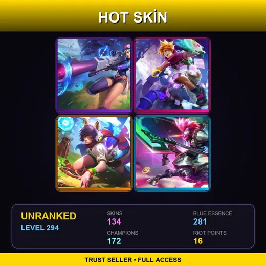 LAN | Battle Academia Caitlyn | Battle Academia Jayce | Cosmic Paladin Sion | PROJECT: Renekton | 134 Skin | 172 Champ | Lv294