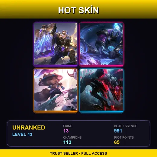 VN | Victorious Braum | Cosmic Paladin Sion | Spirit Blossom Teemo | PROJECT: Naafiri | 13 Skin | 113 Champ | Lv43