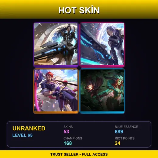 SG | Battle Academia Kayn | Elderwood LeBlanc | Blood Moon Evelynn | Pulsefire Caitlyn | 53 Skin | 168 Champ | Lv65 — LoL account
