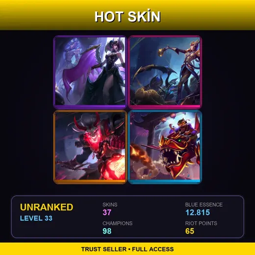 VN | Victorious Morgana | Victorious Elise | Blood Moon Thresh | Dragonwing Corki | 37 Skin | 98 Champ | Lv33 — Victorious Elise