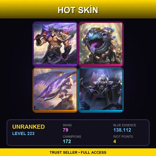 VN | Victorious Tryndamere | Victorious Kog'Maw | Victorious Anivia | Victorious Sejuani | 79 Skin | 172 Champ | Lv223