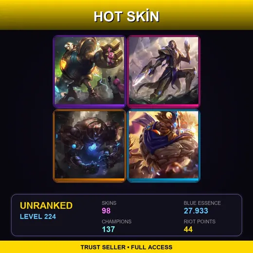 SG | Victorious Blitzcrank | Victorious Lucian | Hextech Galio | Victorious Maokai | 98 Skin | 137 Champ | Lv224 — Debonair Galio