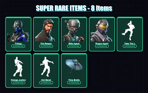 [PS4/PS5/XBOX/PC] | Trilogy | The Reaper | Elite Agent | Rogue Agent | Glimmer | 21 skin | 30 pickaxe | 47 emote | 41 glider | Lv738