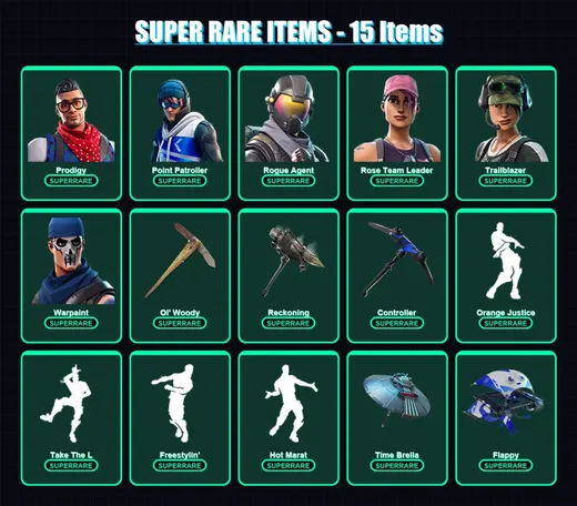 [PC/XBOX] | Prodigy | Point Patroller | Rogue Agent | Rose Team Leader | Trailblazer | 69 skin | 63 pickaxe | 65 emote | 67 glider | Lv1015