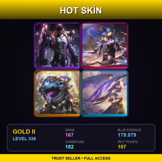 VN | Prestige Empyrean K'Sante | Victorious Sona | Victorious Kog'Maw | Victorious Anivia | 167 Skin | 182 Champ | Gold II | Lv336