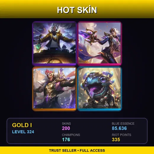 BR | Prestige True Damage Yasuo | Victorious Fiora | Victorious Draven | Victorious Kog'Maw | 200 Skin | 176 Champ | Gold I | Lv324