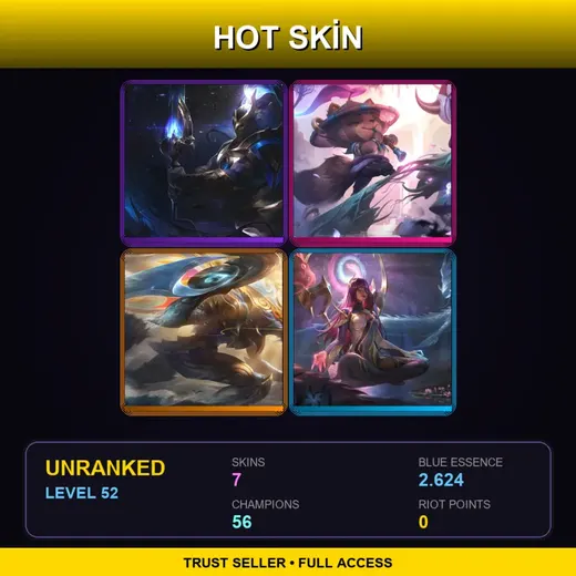 VN | Cosmic Defender Xin Zhao | Spirit Blossom Teemo | Lunar Guardian Kha'Zix | Tranquility Dragon Karma | 7 Skin | 56 Champ | Lv52 — Waterloo Miss Fortune