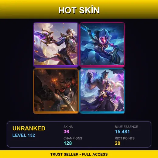 SG | Victorious Fiora | Cosmic Blade Master Yi | High Noon Yone | Spirit Blossom Sett | 36 Skin | 128 Champ | Lv132