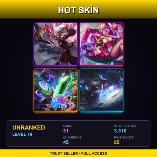 EUNE | Conqueror Karma | Arcade Miss Fortune | Arcade Riven | Cosmic Enchantress Lulu | 31 Skin | 45 Champ | Lv76