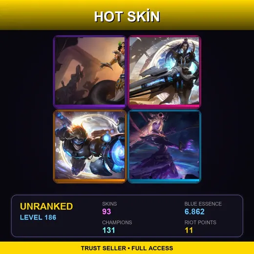 SG | Mythic Cassiopeia | Battle Academia Garen | Battle Academia Leona | High Noon Twisted Fate | 93 Skin | 131 Champ | Lv186