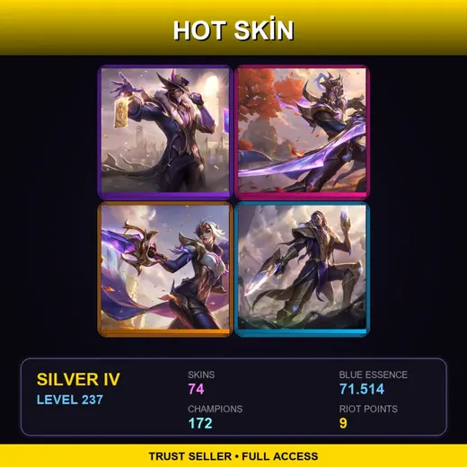 VN | Victorious Twisted Fate | Victorious Master Yi | Victorious Fiora | Victorious Lucian | 74 Skin | 172 Champ | Silver IV | Lv237