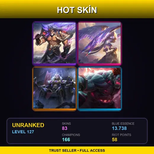 SG | Victorious Tryndamere | Victorious Anivia | Victorious Sejuani | Hextech Sion | 83 Skin | 166 Champ | Lv127