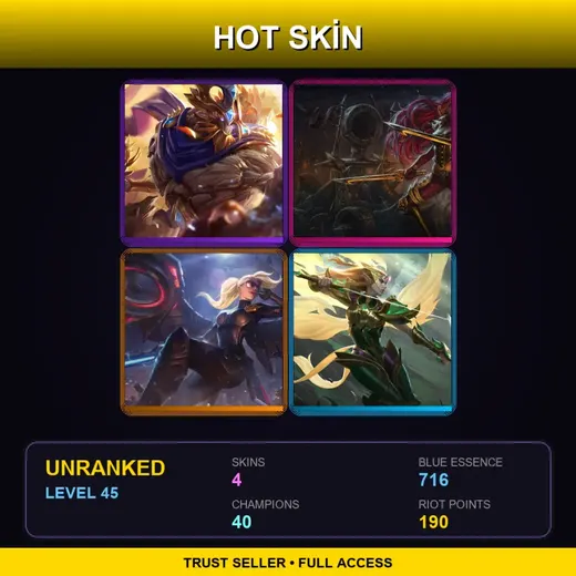 EUNE | Victorious Maokai | High Command Katarina | Riot Kayle | Viridian Kayle | 4 Skin | 40 Champ | Lv45